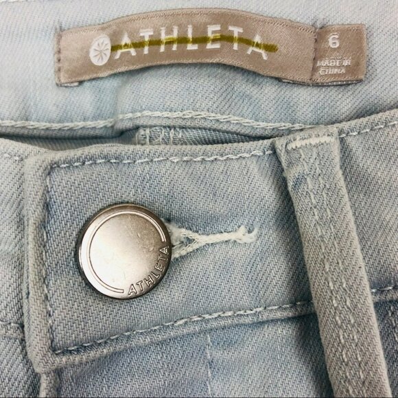 NWT Athleta Sculptek Skinny Crop Jeans Stretch Glacier Light Wash Size 6 - Picture 7 of 12